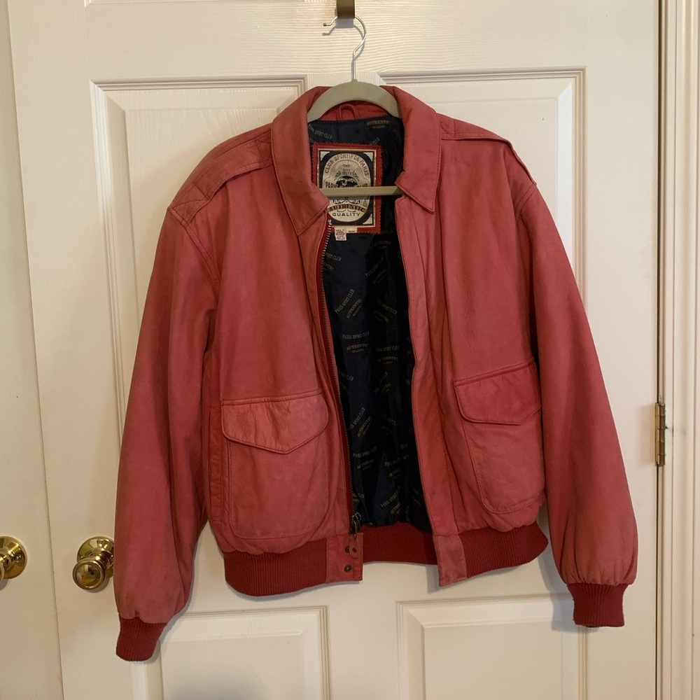 Paris Sport Club Pink Leather Jacket